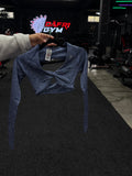 Gymshark Adapt Animal
Long Sleeve Crop Top-Worn Blue/Peri Blue