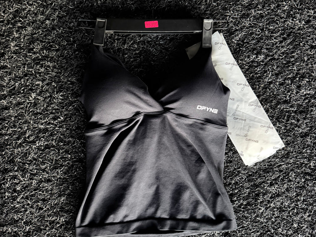 Vision Twist Front Longline Top MIDNIGHT BLACK