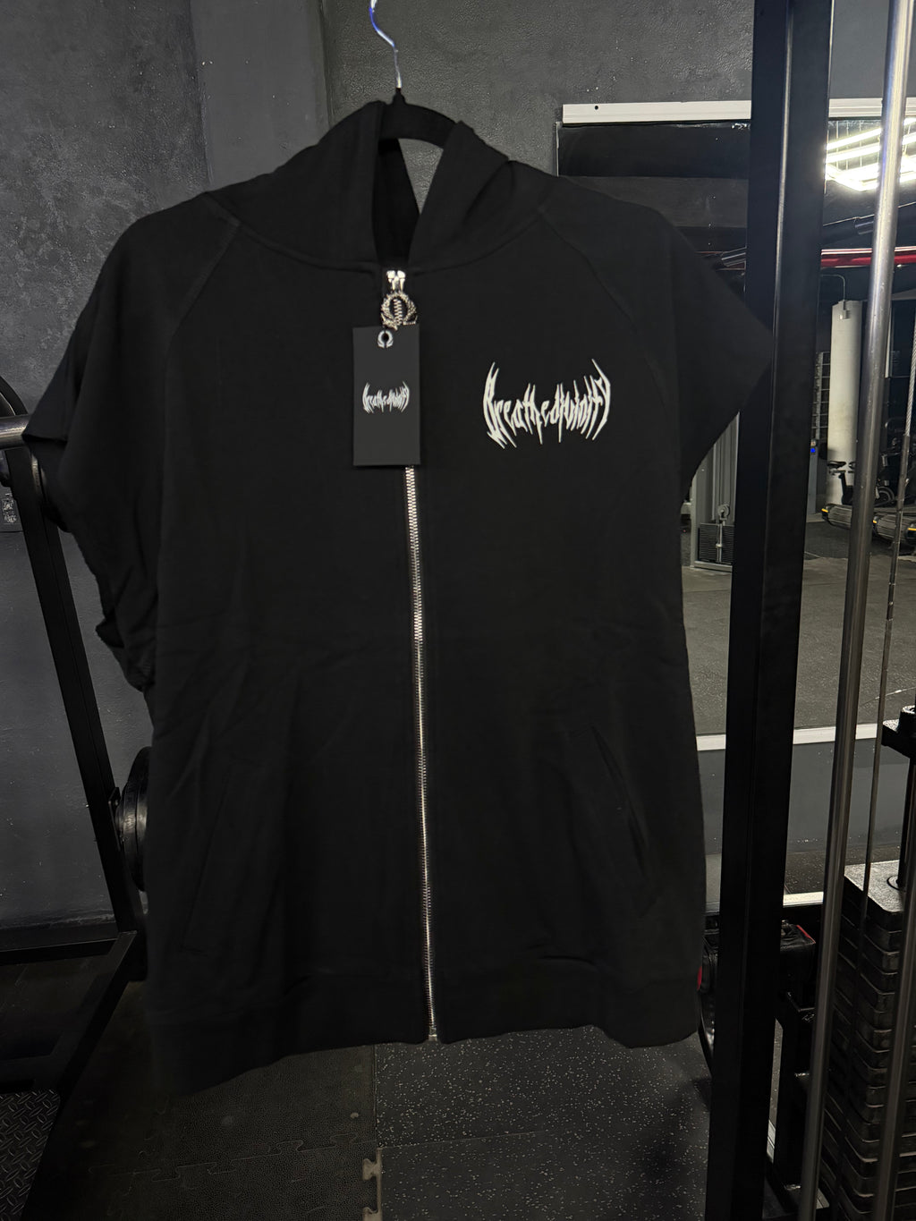 Venom Cut-off Zip up Hoodie - Void Black