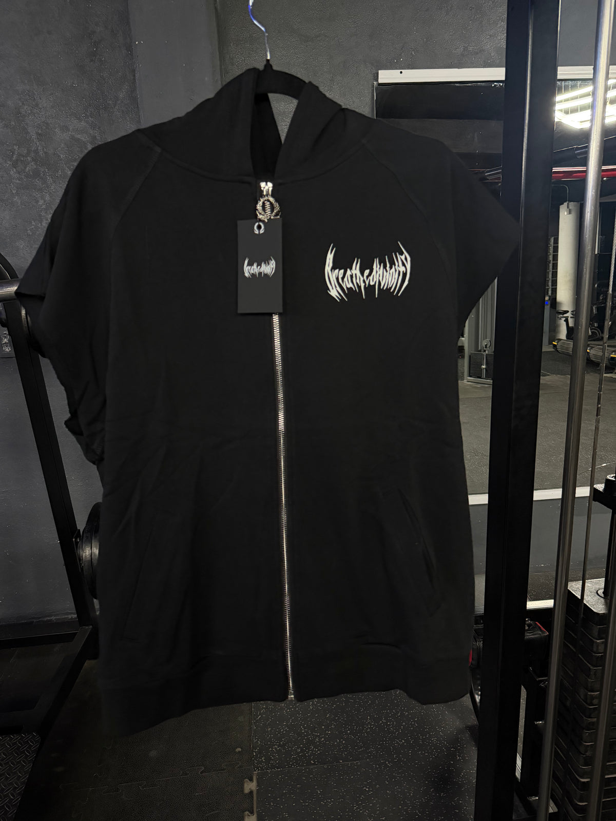 Venom Cut-off Zip up Hoodie - Void Black